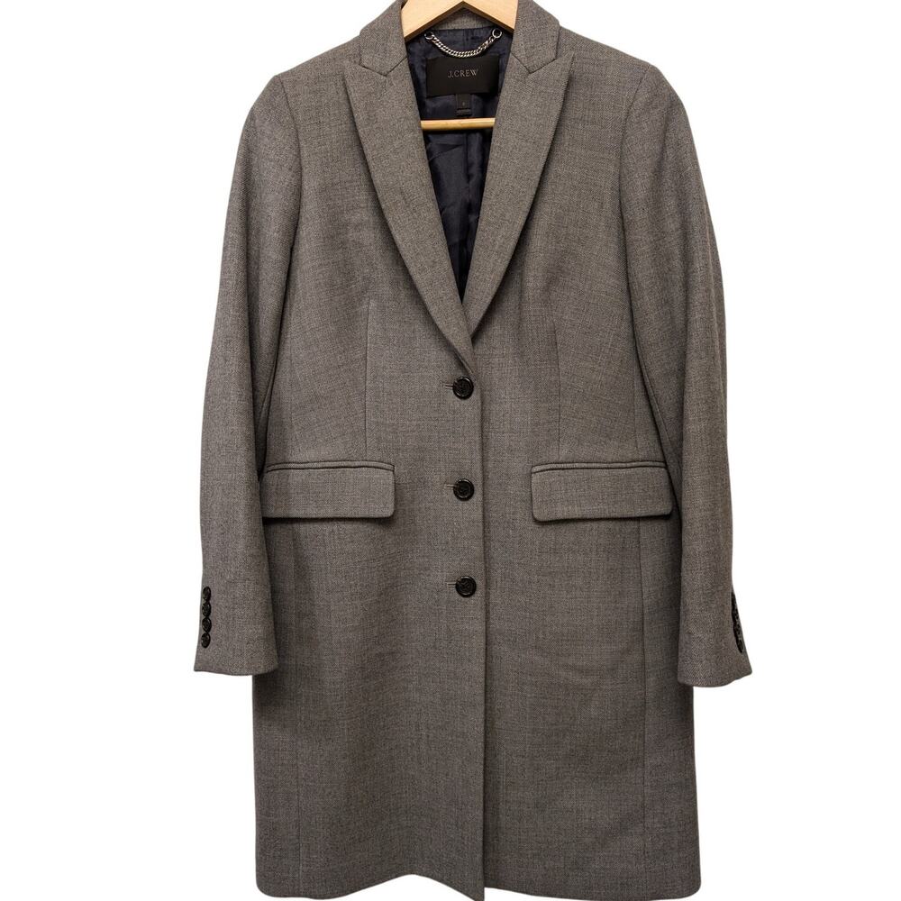 J. Crew Factory Women's Gray Tailored Long Coat